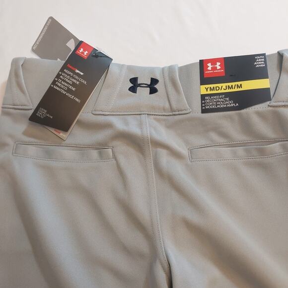 Under Armour Softball Baseball Pants Youth Size Medium YMD HeatGear‎ Grey NWT - Picture 3 of 4